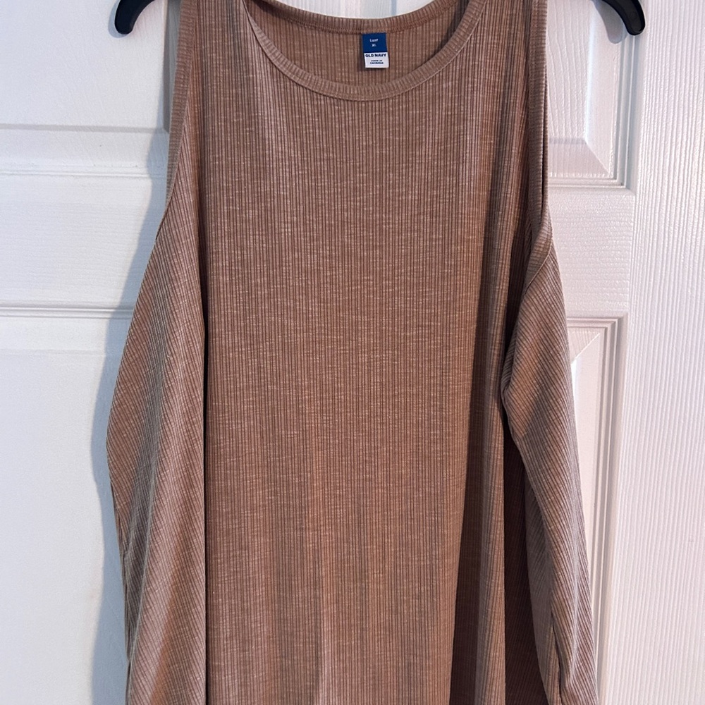 Old Navy Luxe Brown Ribbed Sleeveless Tank Top
